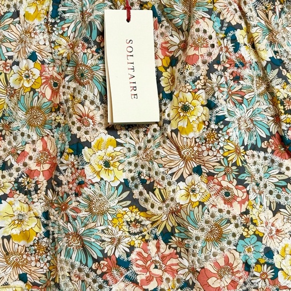 Solitaire Floral Eyelet Cut Work Flounce Hem Cottagecore Mini Skirt Size S NWT - Picture 4 of 6